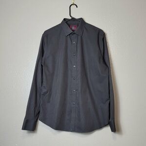 UNTUCKit Mens Size M Tall Slim Wrinkle Free Button Up Shirt Long Sleeve Black